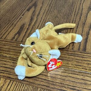 Adorable Ty Beanie Babies Nip Cat 🐈 Plush - Tan and White